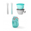 SKIPHOP SKIP HOP Set jedálenský s hrnčekom 5 ks Easy-Feed Mealtime Set Teal/Grey 6m+