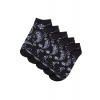 Bandana Pattern No Show Socks 5-Pack - black 47-50