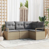 zahrada-XL Sada pohoviek 4 pcs Béžová polyratan 3346360