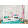 MAXIDO Dětská postel domeček Dita - dva šuplíky 200x140 Bílá (Český výrobek)