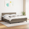 vidaXL Posteľný rám boxspring s matracom sivohned 160x200 cm látka - Šedohnedá - 178334-112483