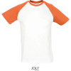 SOL's Collection Tričko Funky, 2-barevné raglánové, krátký rukáv, pánské COT25119077802-white/orang M Bílá/oranžová