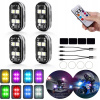 Bezdrôtová LED Stroboskopická Lampa Silné Biele Svetlo + Farebné 4 ks Diaľkové Ovládanie