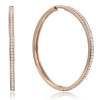 MINET JMAN0633RE04 - Strieborné náušnice Rose Gold štvorcové kruhy 4 cm s bielymi zirkónmi
