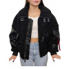 Alpha Industries dámska zimná bunda Teddy PU Bomber Wmn Farba: čierna, Veľkosti dámske: L