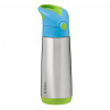 b.box Termoska na pitie so slamkou 500 ml - modrá/zelená