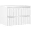 Mexen Rivel, kúpeľňová skrinka 70 cm s hornou doskou, 2 zásuvky, drážkovaná, biela matná, 91A20-07047-2-BFFC01