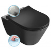 Sapho Sapho, AVVA CLEANWASH závesná WC misa s bidet. spŕškou, Rimless, 35,5x53cm, čierna matná, 100312-110