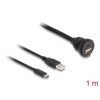 Delock Kabel USB 2.0, ze zástrčky USB Typ-A a zástrčky USB Type-C™ na zásuvku USB Typ-A a zásuvku USB Type-C™, k vestavění, 1 m