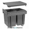 Smetný kôš GTV PRACTI ECO, šírka 400mm bez uchytenia čela (nádoby: 2x 20 L - antracit)