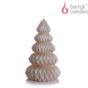BARTEK sviečka v tvare stromčeka, 130g, výška 10,5cm, glitterová krémová