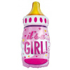 Balón fóliový detská fľaša holka - dievčatko - Baby shower - 69 cm