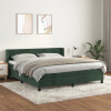 vidaXL Posteľný rám boxsping s matracom tmavozelený 160x200 cm zamat - Zelená - 176490-110672