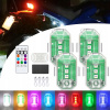 Bezdrôtová LED stroboskopická lampa Silná biela + Farba 4 ks + Pilot