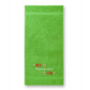 Uterák/osuška s výšivkou vzor Kristián folk - vlastný text Farba: 92 - zelené jablko, Rozmer: Osuška 140x70cm