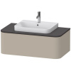 DURAVIT Happy D.2 Plus závesná skrinka pod umývadlo pod dosku, 1 zásuvka, 1000 x 550 x 354 mm, taupe matná lakovaná, HP494106060