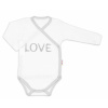 Baby Nellys Body dlhý rukáv Love - zapínanie bokom, biele, veľ. 56 Baby Nellys