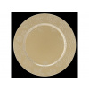 marka niezdefiniowana OKRÚHLY PODTANIER 33 x 33 x 2 CM SO VLOČKOVÝM VZOROM ZLATÝ bal=6 ks *8618