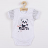 Dojčenské body s krátkym rukávom New Baby Panda Sivá 68 (4-6m)