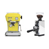 Ascaso Dream ONE, Sun Yellow + Eureka Mignon Libra 65 All Purpose, CR white