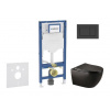 Geberit Duofix - Set predstenovej inštalácie, klozetu Gaia a dosky softclose, tlačidlo Sigma20, matná čierna/čierna SANI11CA5502B