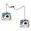 Light Home Detské závesné svietidlo Soccer Spider, 2x textilné tienidlo so vzorom, (výber z 2 farieb konštrukcie)