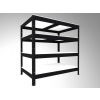 Regál do skladu Biedrax 60 x 90 x 120 cm, čierny, 4 police biele lamino 12mm, nosnosť 200 kg na policu