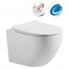 CERANO - Závesná WC misa Cesso, Rimless, Vortex + UF sedátko - biela matná - 36x49 cm