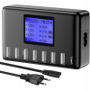NABÍJAČKA USB HUB DOKOVACIA STANICA 60W LCD 8 PORTOV 12A