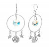 Náušnice strieborné koleso kvet multicolor crystal (Náušnice strieborné koleso kvet multicolor crystal)
