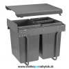 Smetný kôš GTV PRACTI ECO, šírka 400mm s uchytením čela (nádoby: 1x 20L + 2x 10L - antracit)