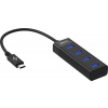 USB Hub AlzaPower Core USB-C (M) na 4× USB-A (F) čierna (APW-HCC4A1B)