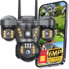 TROJITÁ KAMERA IP GSM SMART OTOČNÁ 6MPX 4K NA SIM KARTU 4G 5G LTE AUDIO