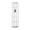 MH Technic s.r.o. Skleněná vitrína 400x1984x400 mm, boční LED osvětlení, stříbrná