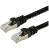 Value 21.99.0975 RJ45 sieťové káble, prepojovacie káble CAT 6 F/UTP 5.00 m čierna tienený, plochý, pozlátené kontakty 1 ks; 21.99.0975
