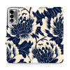 Flipové pouzdro Mobiwear - Realme GT Master Edition - VA40S Modré a béžové květy (Knížkové flip pouzdro, obal, kryt na mobil Realme GT Master Edition - VA40S Modré a béžové květy, materiál Umělá kůže