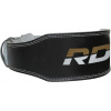 RDX Vzpěračský opasek GYM BELT 4palcový kožený, černo zlatý, 2XL