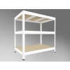 Kovový regál Biedrax 60 x 120 x 90 cm, biely, 3 police OSB 10 mm, nosnosť 200 kg na policu