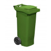 Popolnica s kolieskami, plastová, objem 80 l, zelená