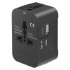 Univerzálny cestovný adaptér s portami USB-C a USB-A, čierny