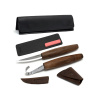 Vega S01X Black Beavercraft Spoon Carving Tool Set (C4X + SK5RX + honing acc) in Genuine Leather Case