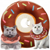 Mäkký plyšový pooperačný golier po ošetrení mačkou Donut Bun M