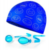 Plavecká čiapka pre deti silikónové spokey odtiene modrej (Sada okuliarov pre chlapca)