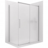 CERANO - Sprchovací kút Lantono - pravá - 8 mm - Soft-Close - chróm, mliečne sklo - 130x100 cm - posuvný