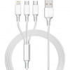 Kábel Mobilnet KAB-0224-3V1-SIVYX) 3v1 Micro USB/Lightning/USB-C/USB, 1,2m, sivý