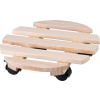 Podstavec Strend Pro, 30x7 cm, pod kvetináč, na kolieskach, posuvný, stojan, max. 50 kg, drevo, okrúhly