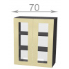 Casarredo CRAFT vysoká vitrína 70, W7092G, biela/Craft sivý