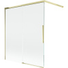Mexen Rox, 2-krídlová posuvná vaňová zástena 140 x 150 cm, 8mm číre sklo, zlatý lesklý profil, 8C9-140-003-50-00