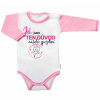 Body dlhý rukáv s vtipným textom Baby Nellys, Já jsem TEN DŮVOD našeho zpoždění, holka 80 (9-12m)