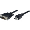 Manhattan HDMI / DVI kabelový adaptér Zástrčka HDMI-A, DVI-D 24 plus 1pol. Zástrčka 1.80 m černá 372503-CG lze šroubovat HDMI kabel